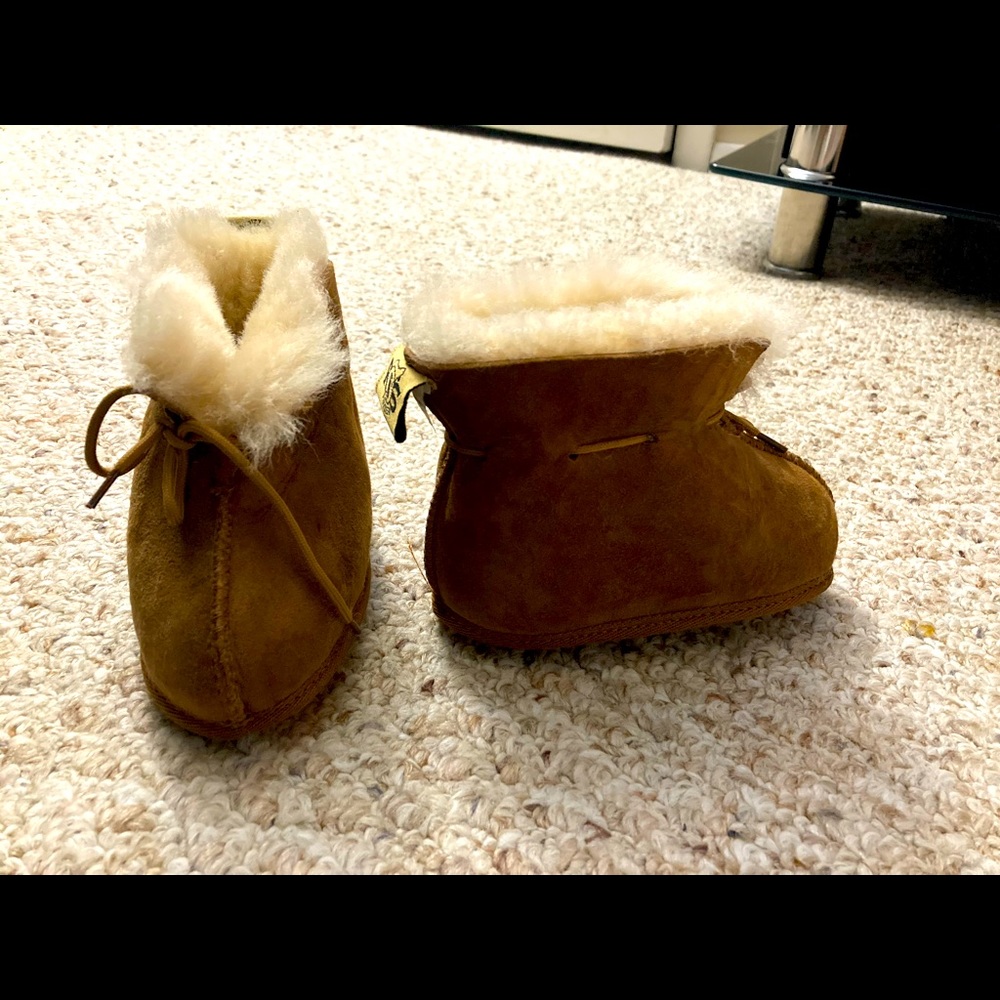 Baby boy used sheepskin slippers